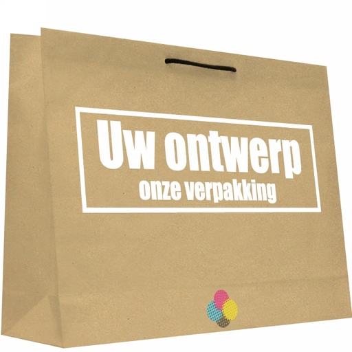 [1540079] Kraft Tassen Bedrukken Met Logo 120GRAM & Koord 53x12x38cm