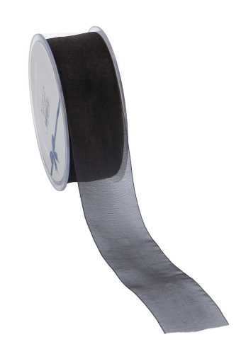 [K1320165] Organza Lint Zwart 38mm x 50 meter.