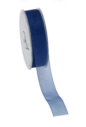 [K1320157] Organza Lint Marine Blauw 25mm x 50 meter.