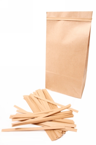 [K1550003] Wikkelstrips 14cm Bruin Kraft 1000stuks