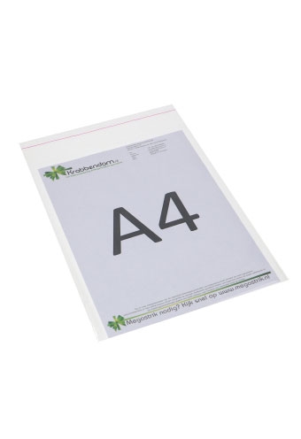 [K1070175] Plastic Zakje Transparant Met Plak Strip A4 23.2x31+5cm PP 100stuks