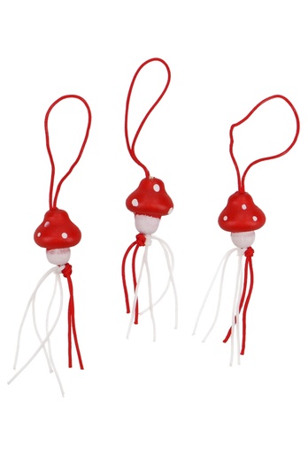 [K1340010] Gelukspoppetjes Paddenstoel 1.5cm Met Koord 100stuks