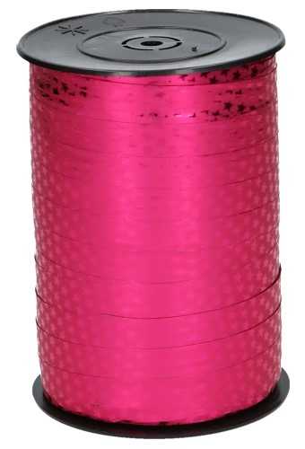 [K1010154] Kerst Krullint Metallic Roze Sterren 10mm x 225meter