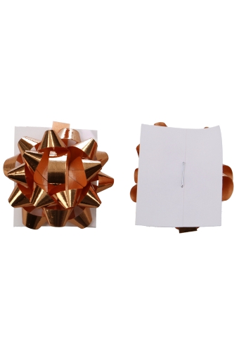 [K1370037] Mini Bows Strik Rond 35mm Metallic Koper Met Plakker 100stuks