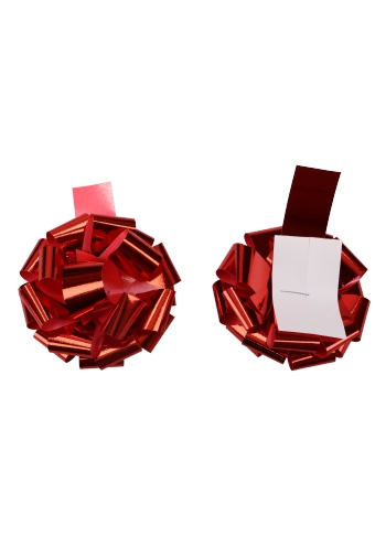 [K1370025] Strikje Fiocchi R70mm Lint 19mm Metallic Rood Met Plakker 40stuks