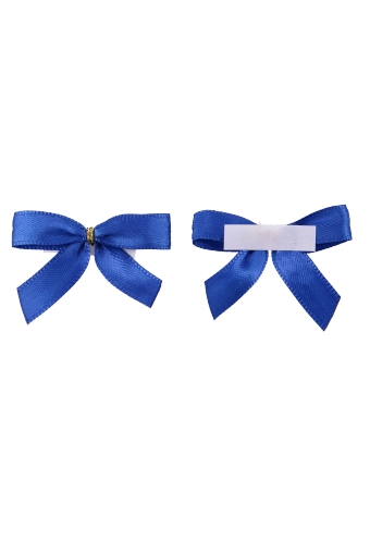 [K1420088] Luxe Strikje Satijn Blauw & Plakker 4x3.5cm 250stuks lint 1.5cm