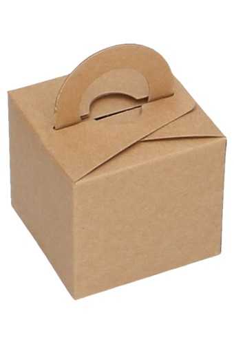 [K1270767] Kubus Geschenkdoosjes Met Hengsel Kraft 6.5x6.5x5.5cm 10stuks