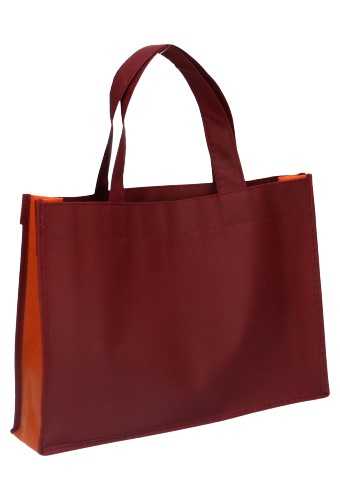 [1110365] AKTIE Draagtas Monza Nonwoven Bigshop Oranje Bordeaux 35x8x25cm 100sT