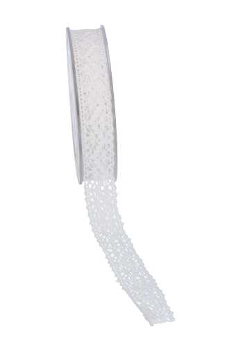 [K1390260] Luxe Kadolint Trendy Gehaakt Kant Wit 22mm x 10 meter