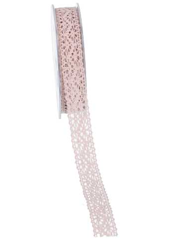 [K1390263] Luxe Kadolint Trendy Gehaakt Kant Oud Pink 22mm x 10 meter