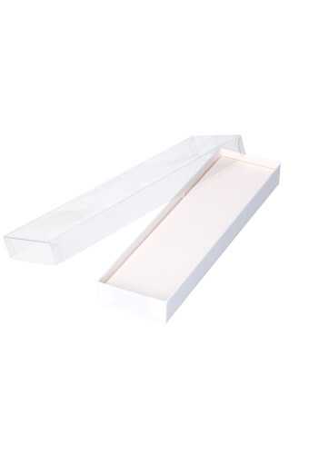 [K1270806] Sieradendoosjes 22x5.5x2cm Wit Transparant Deksel 25stuks OP IS OP