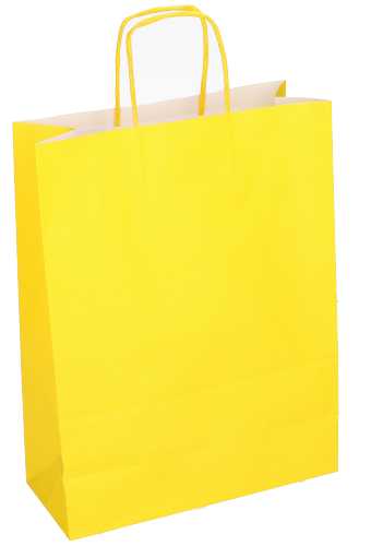 [K1120149] Papieren Draagtas Kassel Met Handvat Geel A5 18x8x22cm 50stuks