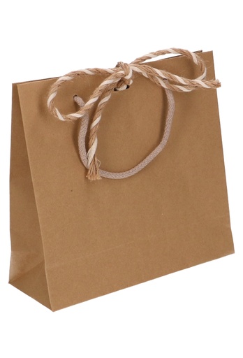 [K1110383] Kadotasjes Noli Kraft Met Koord & Lintgleuf 24x9x23cm 10stuks