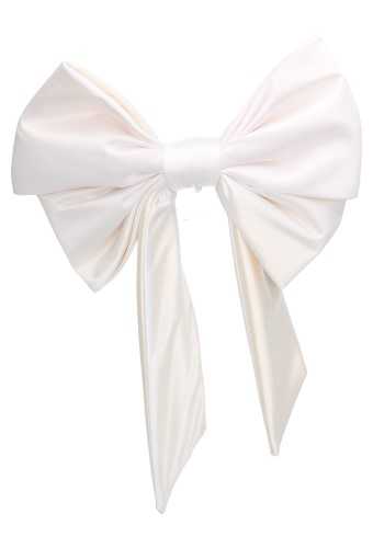 [K1290137] Stoffen Dubbele Strik Verona Wit Met 4 Lussen 37x38cm