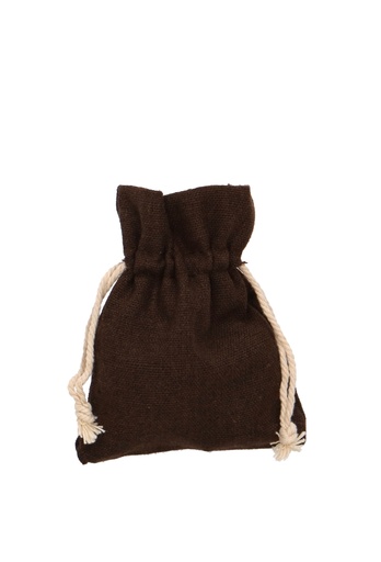 [K1070443] 2 HALEN & 1 BETALEN Kadozak Katoen Chocolade Bruin Klein 9x12cm 10st