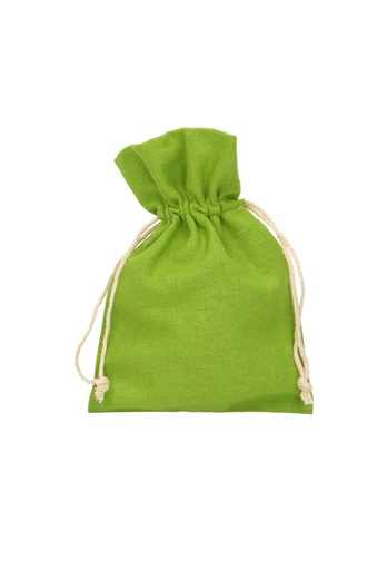 [K1070447] Kadozakjes Katoen Recycled Groen Met Koord Medium 12x17cm 10stuks