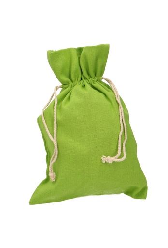 [K1070448] Kadozakjes Katoen Recycled Groen Met Koord Groot 17x24cm 10stuks