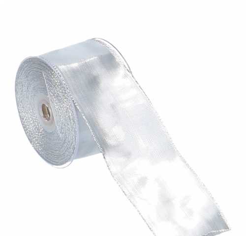 [K1390281] Luxe Kadolint Metallic Zilver Met IJzerdraad 63mm x 20meter