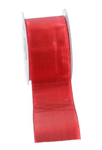 [K1390283] Luxe Kadolint Metallic Rood Met IJzerdraad 63mm x 20meter