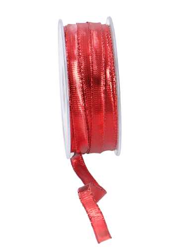 [K1390286] Luxe Kadolint Metallic Rood Met IJzerdraad 10mm x 50 meter