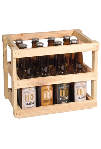 [1180006] Bierverpakking Bierkratjes 12 Flesjes 24.8x18.2x24cm 10stuks