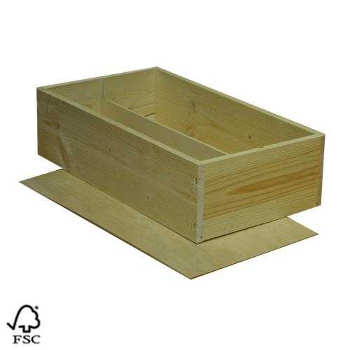 [1170470] Wijnkist 2 Fles Nietdekselkistje & Deksel 34X18.2x9.5cm 10stuks