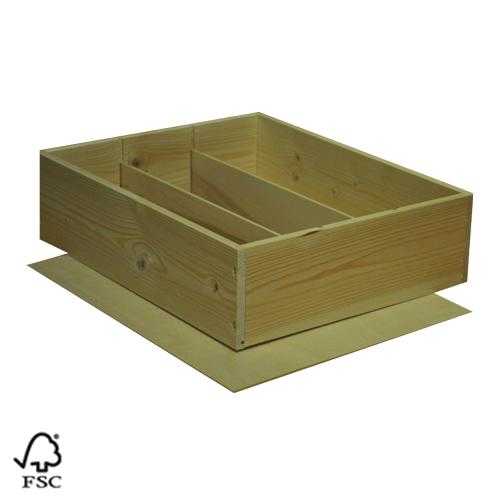 [1170479] Wijnkist 3 Fles Nietdekselkistje & Deksel 34X27.7x9.5cm 10stuks