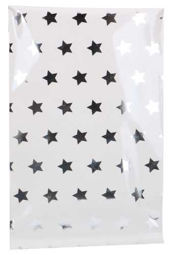 [K1070458] Kadozakjes Folie Mita Zilver & Ster Plakstrip 10x13.5+3cm 100stuks