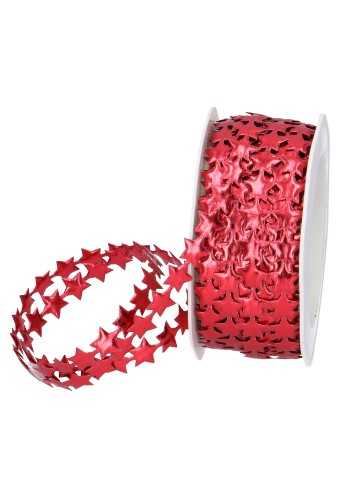 [K1390298] Luxe Kadolint Star Leer Look Rood Metallic 12mm x 15meter