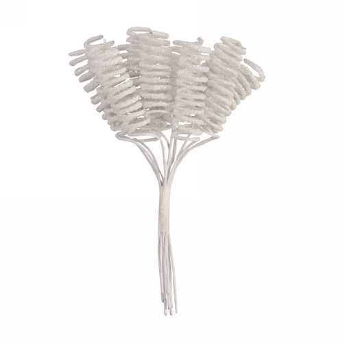 [K1340205] AKTIE Kado Decoratie Curls Pin Wit 2cm Met IJzerdraad 72stuks