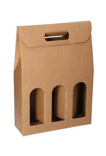 [K1170601] Luxe Wijndozen Vigo Kraft voor 3 fles 27x9x38.5cm 30stuks