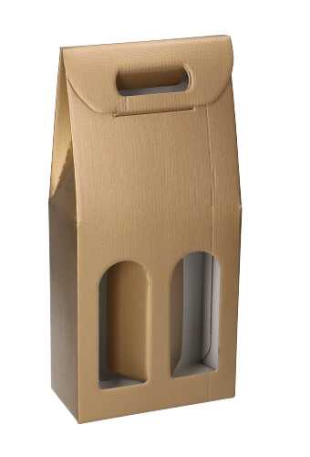 [K1170623] Luxe Wijndozen Vigo Goud voor 2 fles 18x9x38.5cm 30stuks