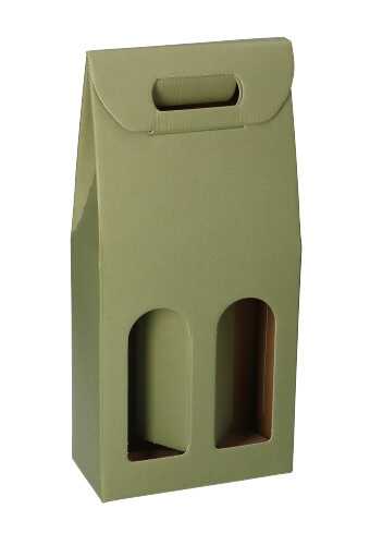 [K1170627] Luxe Wijndozen Vigo Groen Line voor 2 fles 18x9x38.5cm 30stuks