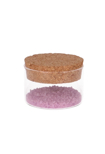 [K1590015] Glazen Potje Rond Recht Model Kesara Met Kurkje 8x5cm 6stuks