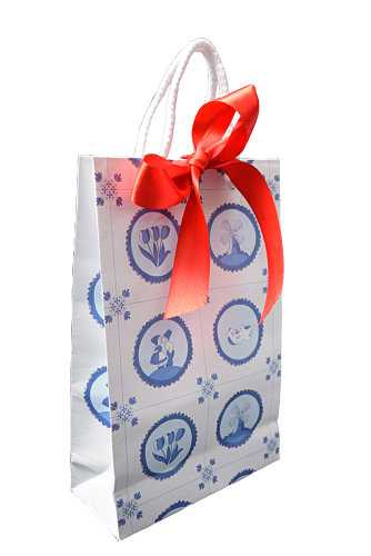 [K1110428] Kadotas Delfts Blauw Tegeltje Met Koord & Lintgleuf 16x7x25cm 10st