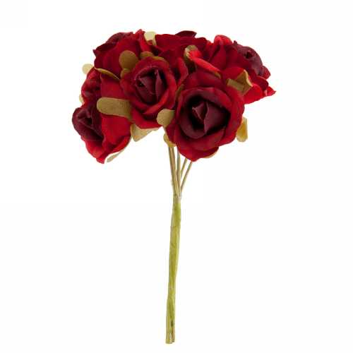 [K1340259] Kado Decoratie Roosjes Rood Met IJzerdraad 2cm 60stuks