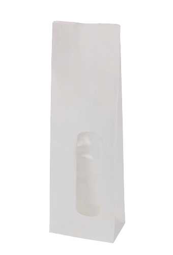 [K1240046] Blokbodemzakjes Wit & Lange Venster Sealbaar 5.5x3.5x17.5cm 100st