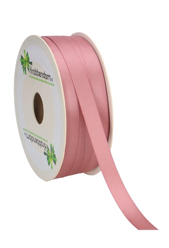 [K1300173] Satijn Dubbel Lint 12mm x 100 meter Oud Roze