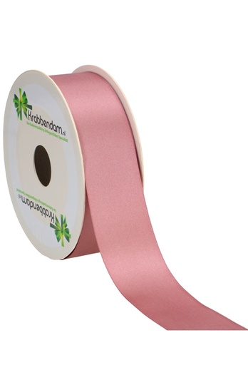 [K1300175] Satijn Dubbel Lint 40mm x 25 meter Oud Roze