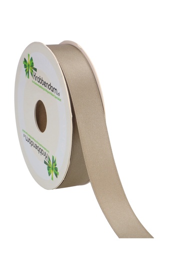 [K1300176] Satijn Dubbel Lint 25mm x 50 meter Taupe