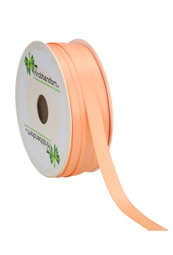 [K1300196] Satijn Dubbel Lint 12mm x 100 meter Peach