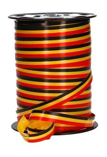 [K1010057] Krullint Belgie Kleuren Zwart Geel Rood 10mm x 225 Meter