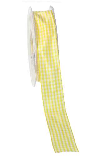 [K1380021] Cadeaulinten Ruit Geel 25mm x 20 meter