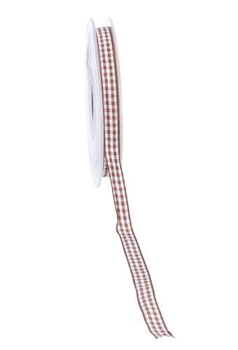 [K1380023] Cadeaulinten Ruit Chocolade Bruin 10mm x 20 meter