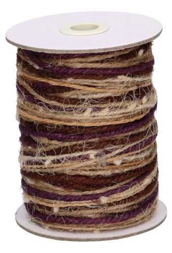 [K1390387] Trio Koord Lint Jute Paars Bruin & Naturel 2mm x 15 meter