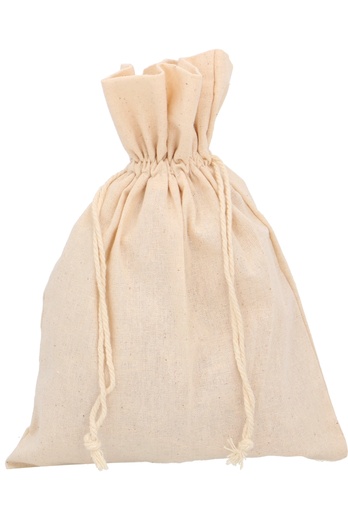 [K1070553] Kadozakjes Blank Katoen Recycled & Koord Groot 17x24cm 10stuks