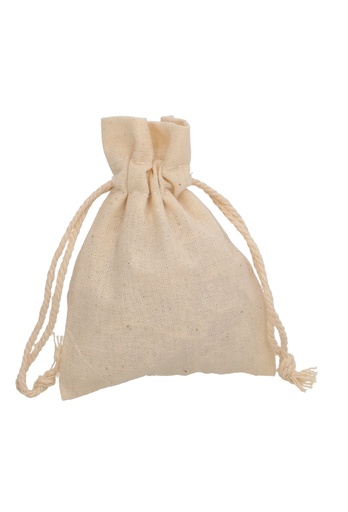 [K1070551] Kadozakjes Blank Katoen Recycled & Koord Super Klein 7x10cm 10stuks