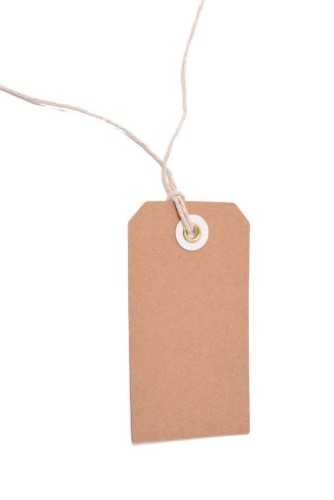 [K1020191] Kadokaartje Kraft 4.5x8cm Naturel Blanco & Koord 48stuks