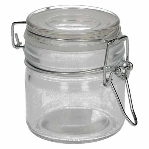 [K1590021] Glazen Weckpotje Rond Met Deksel & Zinken Beugel 6.8x7.6cm 12stuks