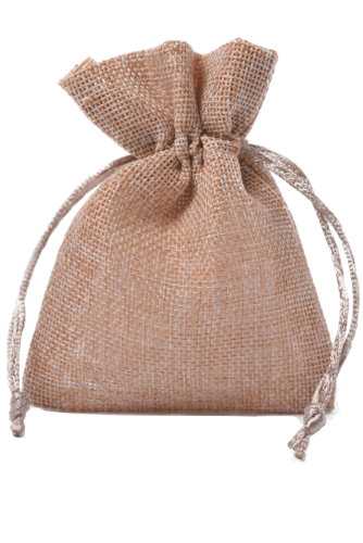 [K1070567] Kadozakjes Canvas Linnen Naturel Met Koord 9cm x 12cm 10stuks